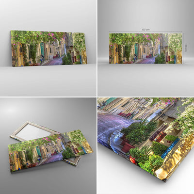 Wandbilder Dekoration Wohnzimmer Strasse dekoration blumen griechenland Bilder auf Leinwand 120x50cm