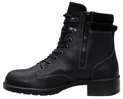 ELTEN Sicherheitsschuhe NIKOLA black Mid ESD S2, Damen, Leder, Stahlkappe, leicht, elegant, Schwarz,