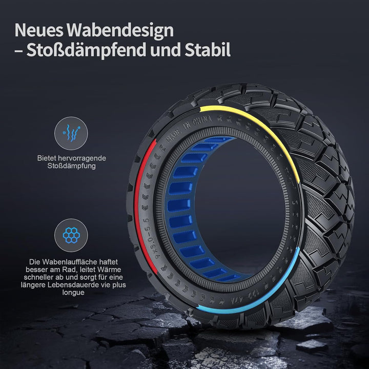 9x3,0-5,5 Vollreifen für Kukirin G2 pro, Zero 10X, Dualtron Eagle Pro Elektroroller Ersatzreifen Vol