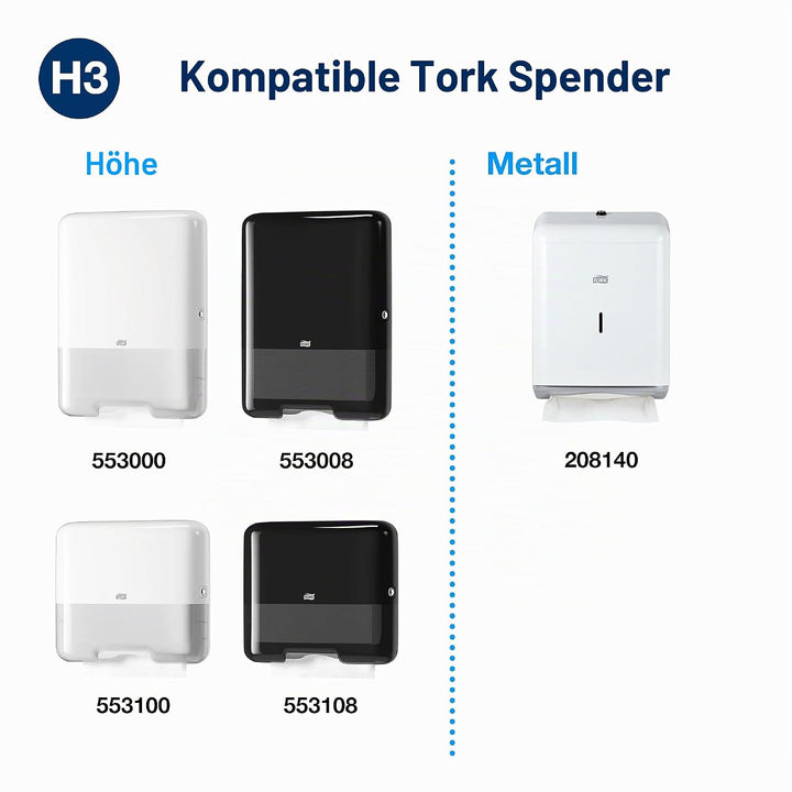 Tork Zickzack Papierhandtücher Universal 290152 - H3 Falthandtücher für Papierhandtuchspender - 1-la