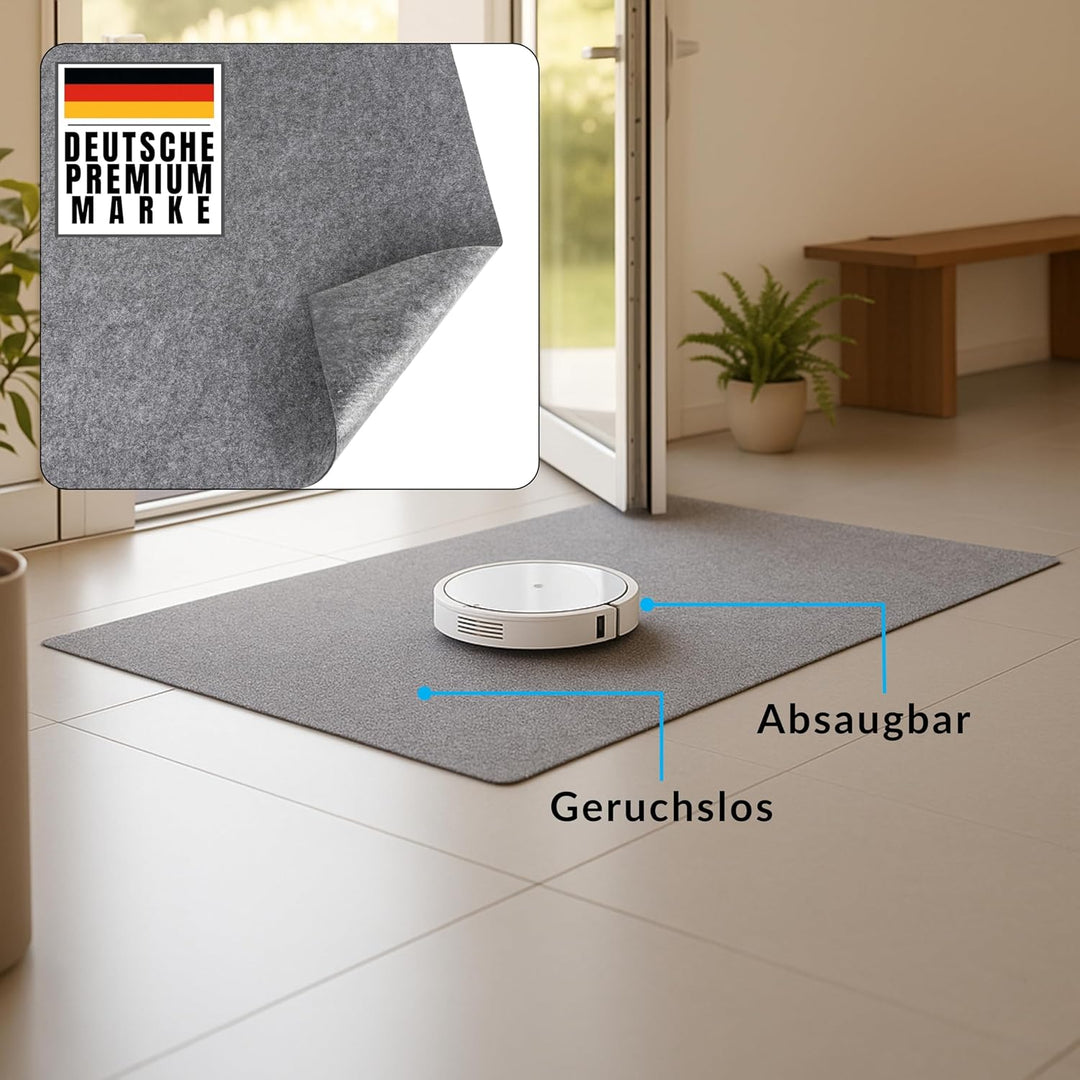 cocofy Fussmatte dünn 2 mm extra flach 60x90 cm, Schmutzfangmatte dünn innen, dünne Fussmatte aus Fi