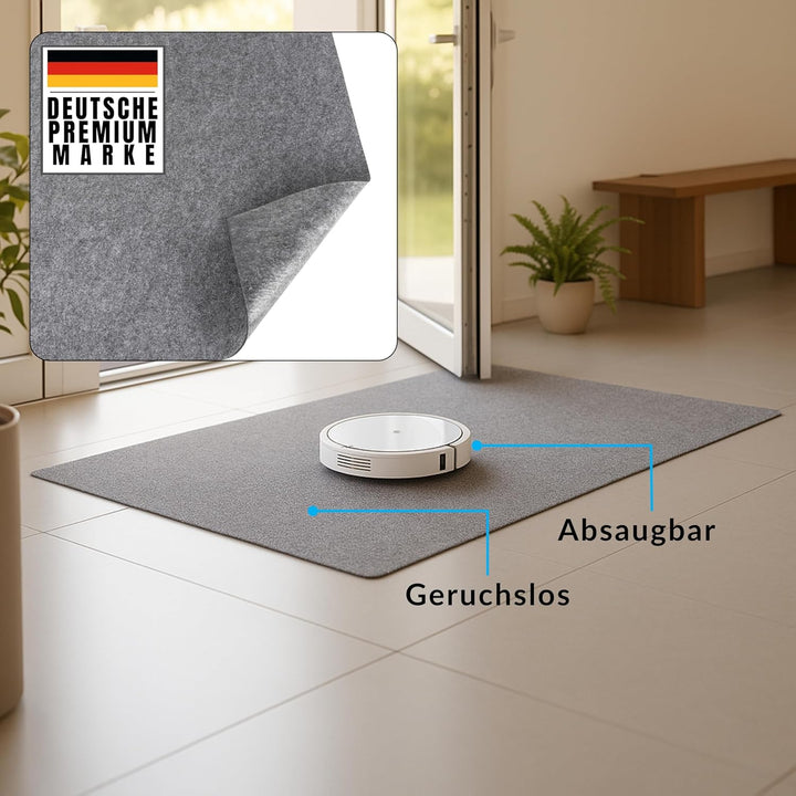 cocofy Fussmatte dünn 2 mm extra flach 60x90 cm, Schmutzfangmatte dünn innen, dünne Fussmatte aus Fi