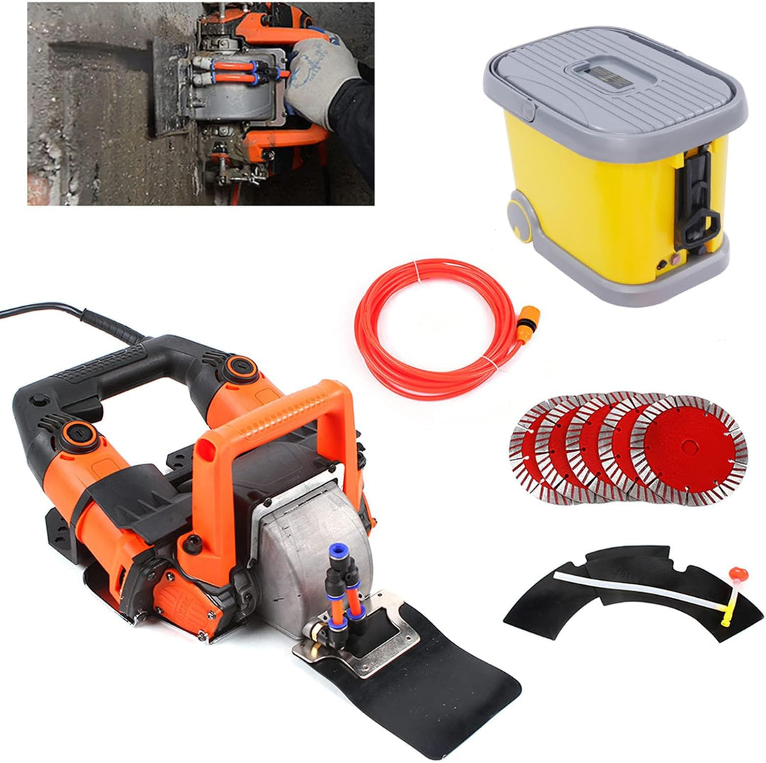 Mauernutfräse Elektrische Schlitzfräse 5200W 10500r/Min Wandfräse Staubfreie Mauerfrase mit Werkzeug