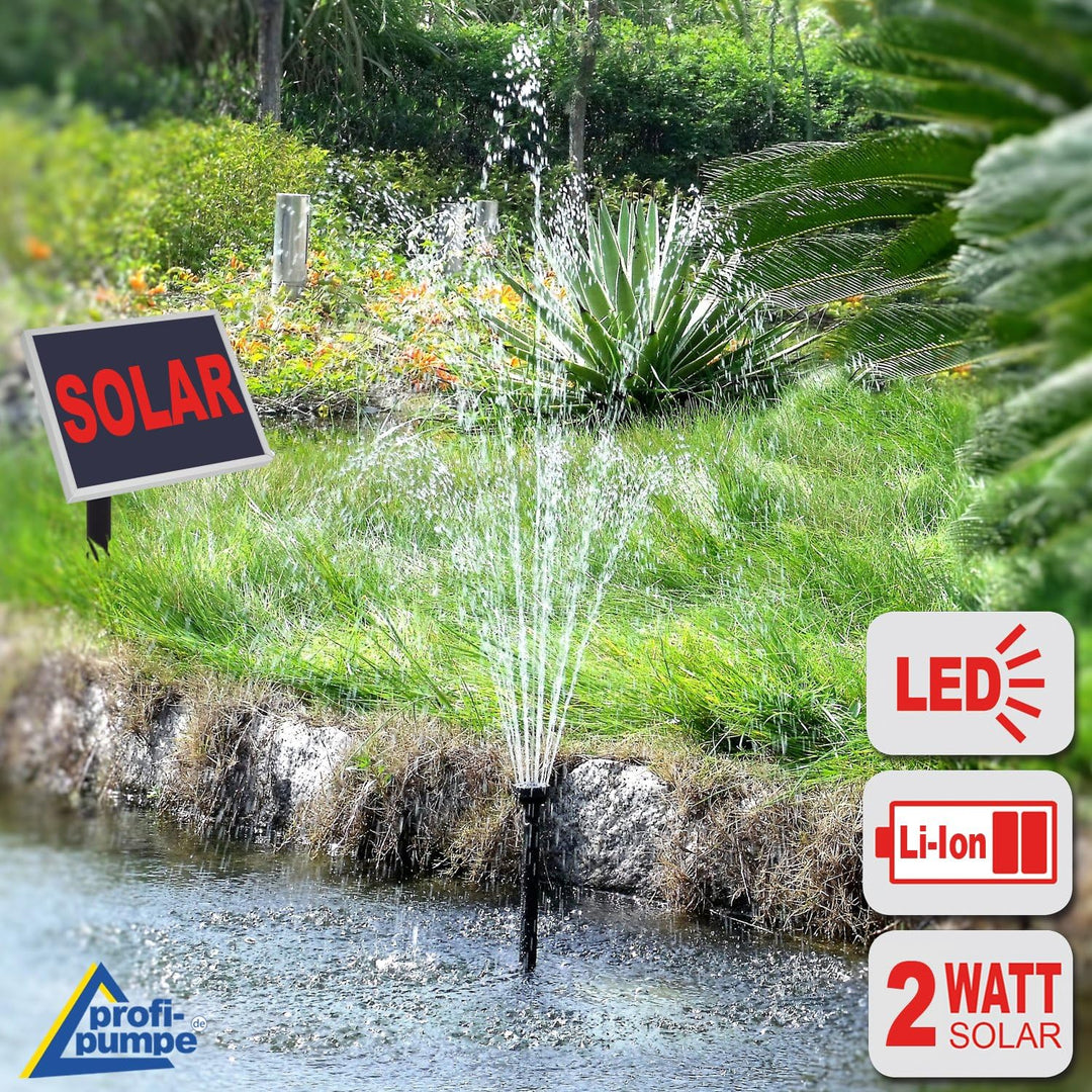 Innovative Solar Teichpumpe Solar Oasis 200-3 Li&LED Springbrunnen Solar Wasserspiel Solar-Teichpump