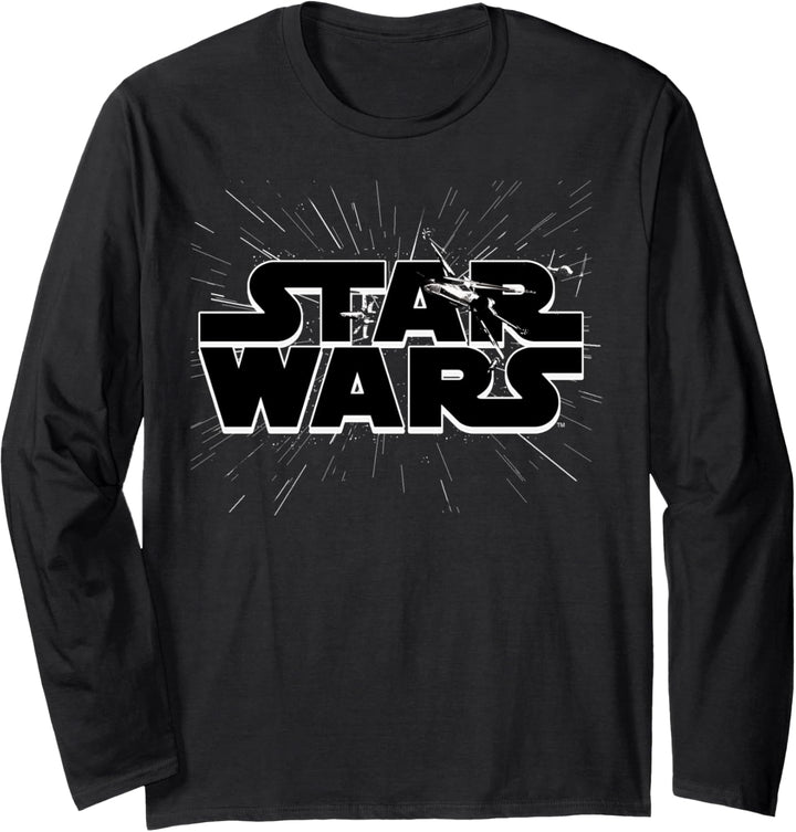 Star Wars Hyperdrive Text Logo Langarmshirt