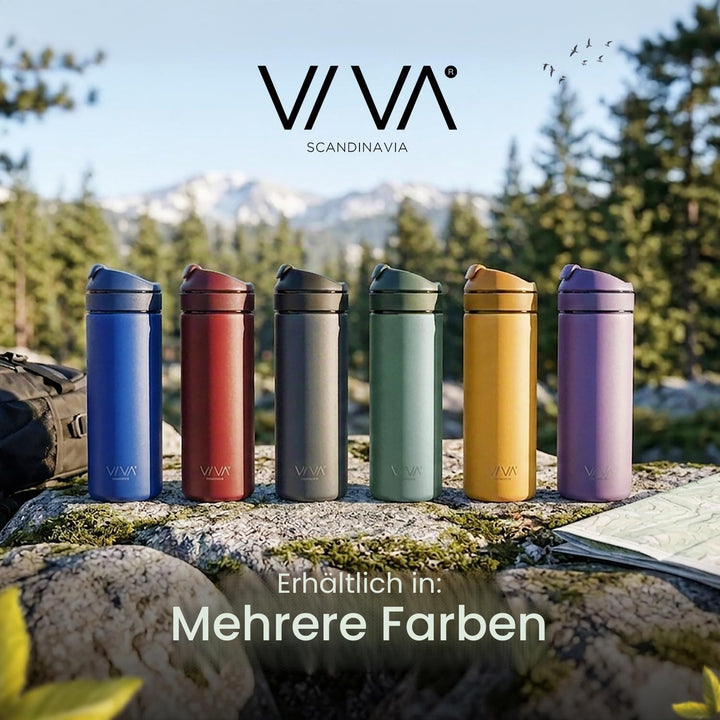 VIVA Recharge Thermobecher to go, Edelstahl, Tee-Sieb, 0,46 l, Mint | Doppelwandig isolierter Edelst