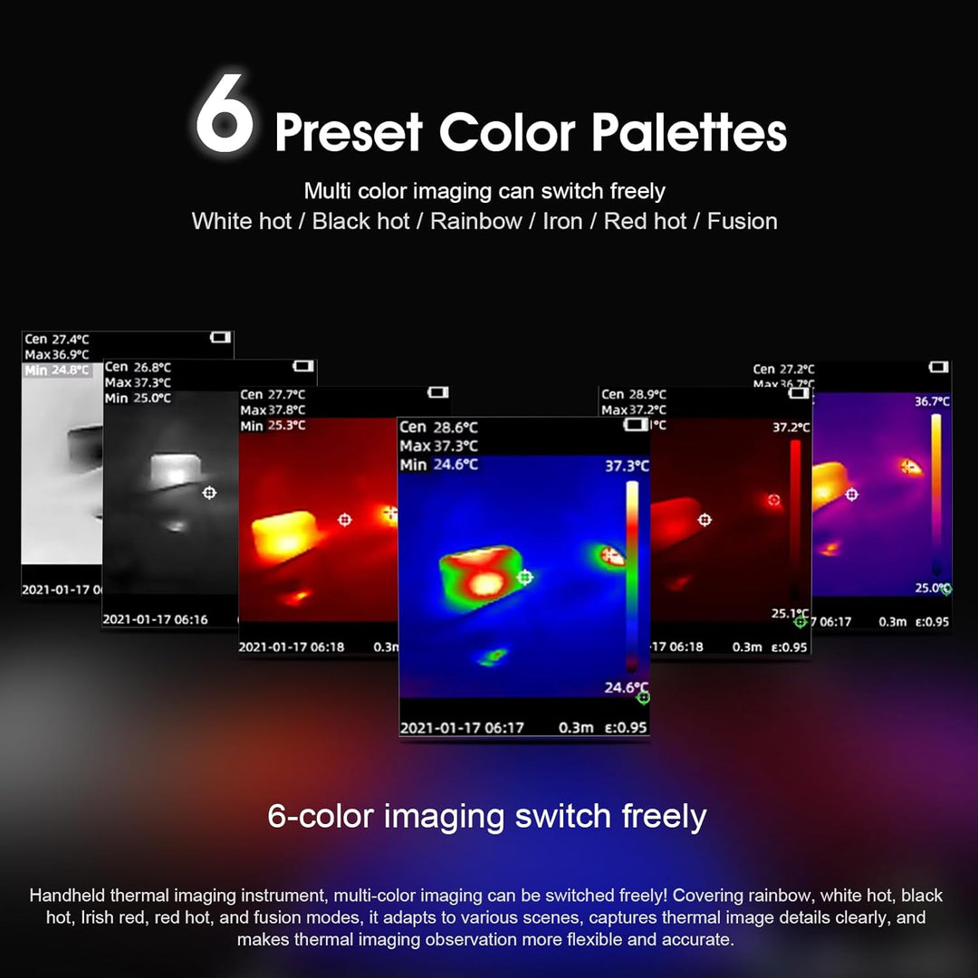 Handheld Wärmebildkamera, 96 * 96 IR Thermal Imaging Camera 25Hz TISR 240 * 240, -20°C bis 550°C, NE