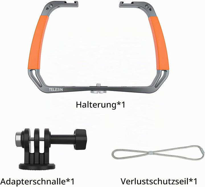 AuyKoo Diving Rig Stabilizer Aluminiumlegierung Doppelarmhalterung für GoPro Hero 11 10 9 8 7 6 Inst