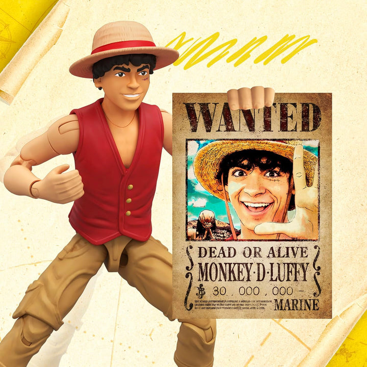 One Piece Actionfigur Monkey D. Ruffy, 15 cm, mit 6 Zubehörteilen, enthält austauschbare Arme und Be