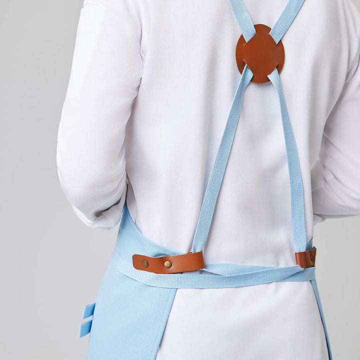 EXNER Grill- & Latzschürze aus 100% Baumwolle – Robuste Canvas-Schürze mit Taschen & Kreuzbindung –