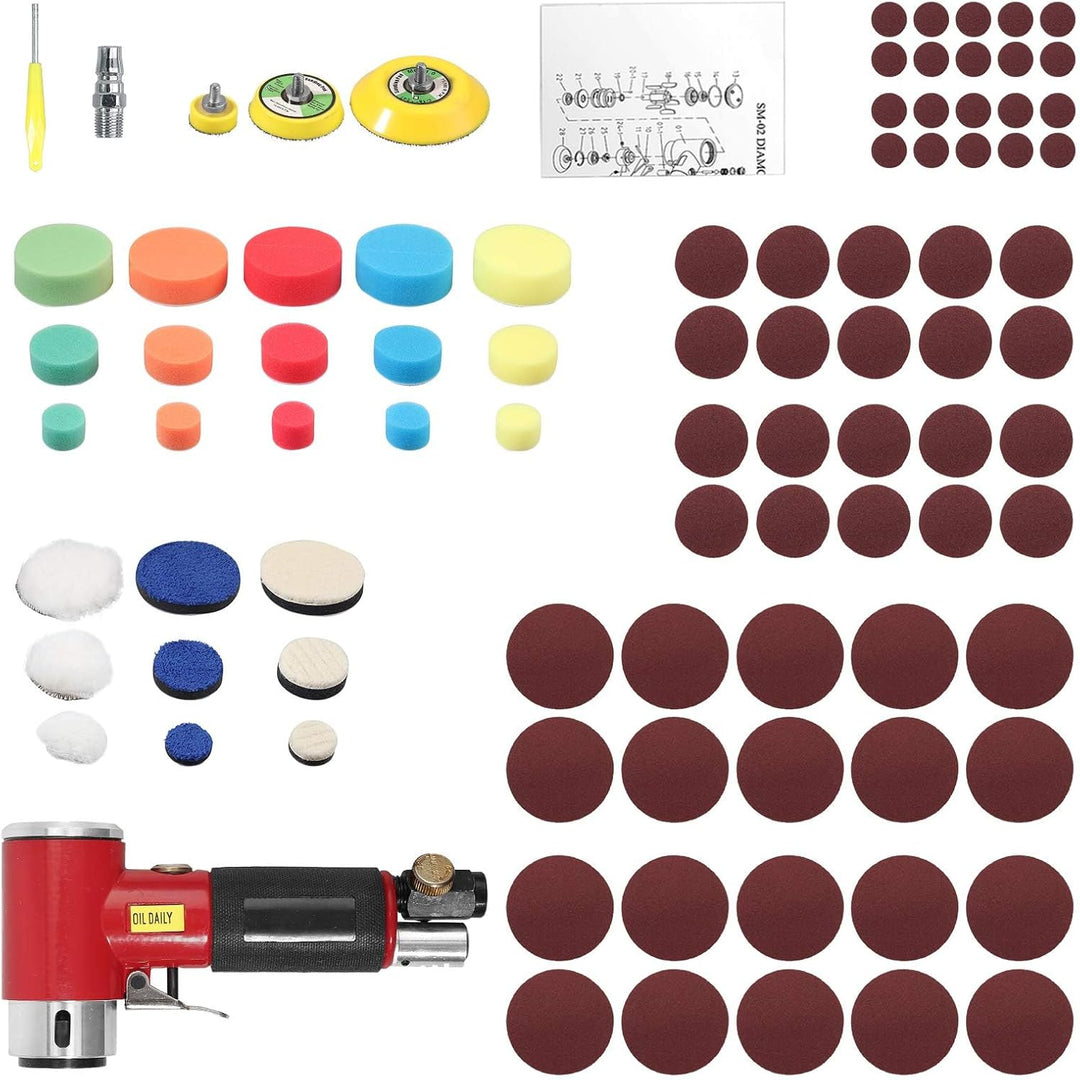 Mini Poliermaschine, Druckluft Polierer, EYPINS 25mm 50mm 75mm Exzenter schleifer Winkelschleifer mi