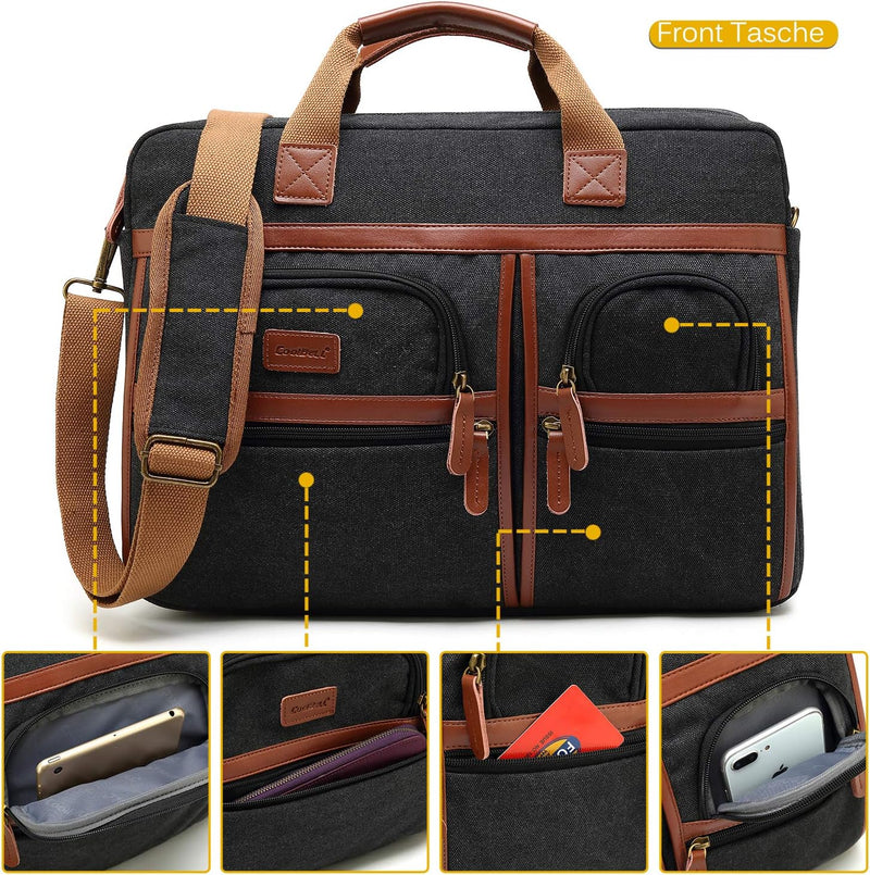 CoolBELL Laptop Aktentasche 17,3 Zoll schützend Messenger Bag Umhängetasche Herren Businesstasche Ar