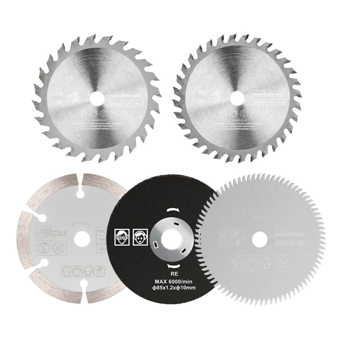 5 Stück 85 mm Hartmetall Sägeblatt, Innendurchmesser 15 mm Mini Hartmetall Kreissägeblatt für Schnei