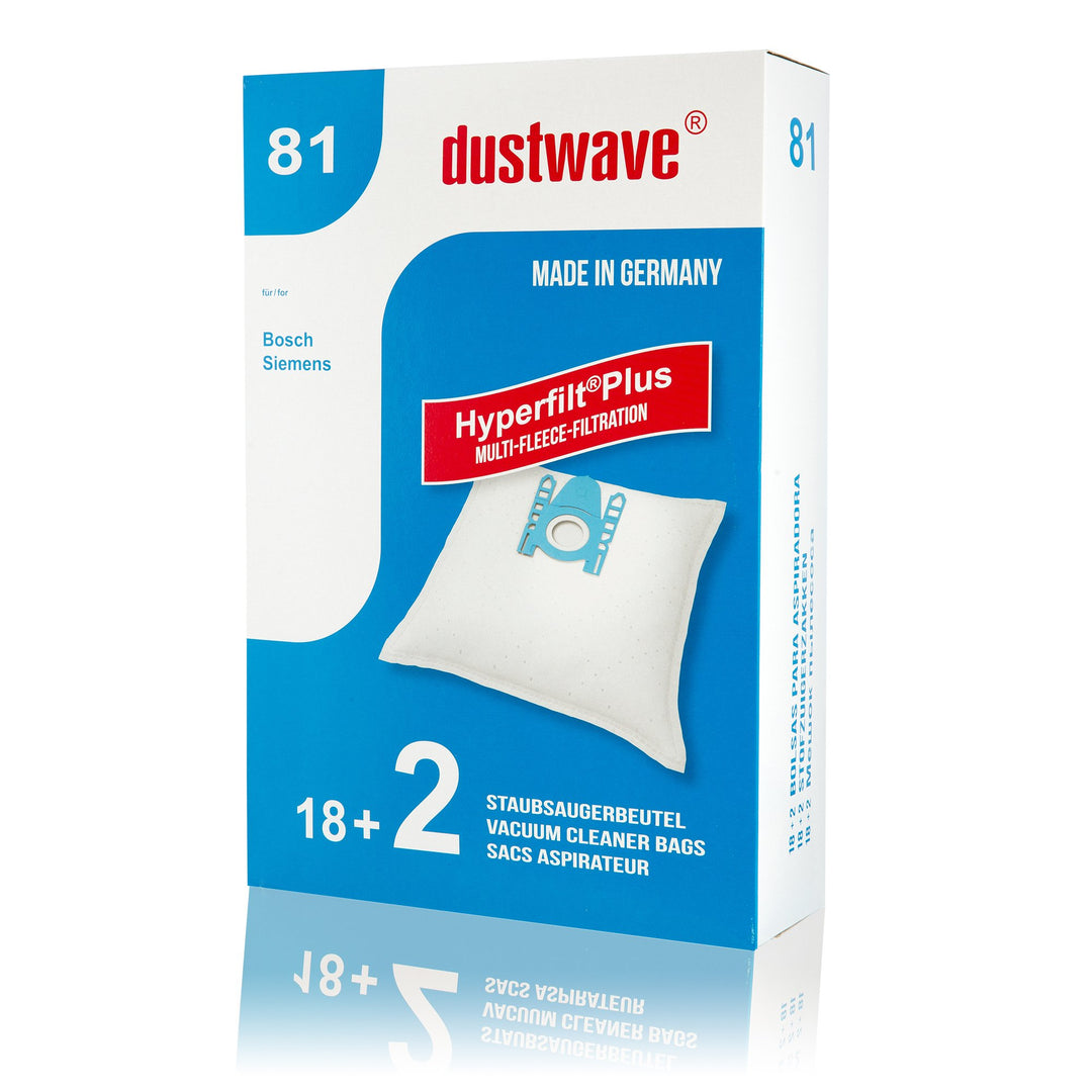 Megapack - 20 Staubsaugerbeutel passend für Siemens - VBBS625V00 Staubsauger - dustwave® Markenstaub