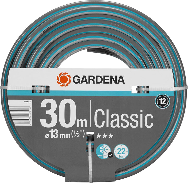 Gardena Classic Schlauch 13 mm (1/2 Zoll), 30 m & Schlauchverbinder 13 mm (1/2 Zoll) und 15 mm (5/8