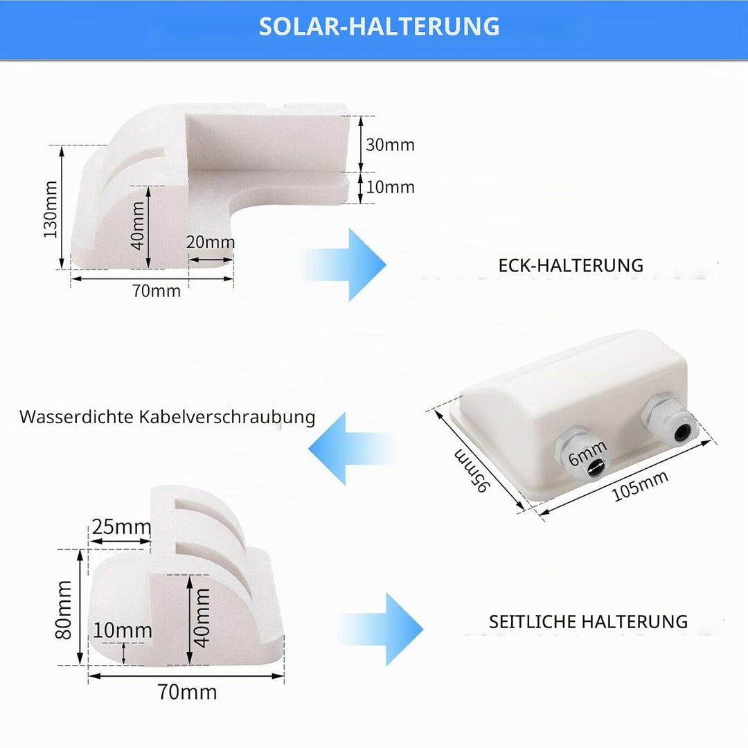 TRAMILY Solarpanel-Halterungen Weisse ABS-Solarpanel-Montagehalterungen Bohrfreie Eckhalterungshalte