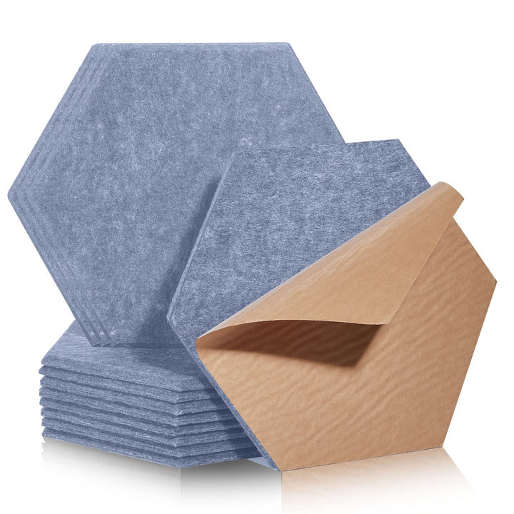 Hexagon Akustikplatten selbstklebend 12 Stück I Schallabsorber Schallschutz mit hoher Dichte für Wan
