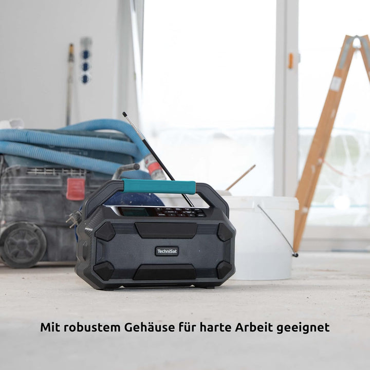 TechniSat Viola 231 OD – Makita Akku kompatibles Baustellenradio (DAB+, UKW, AUX in, Bluetooth, IPX4