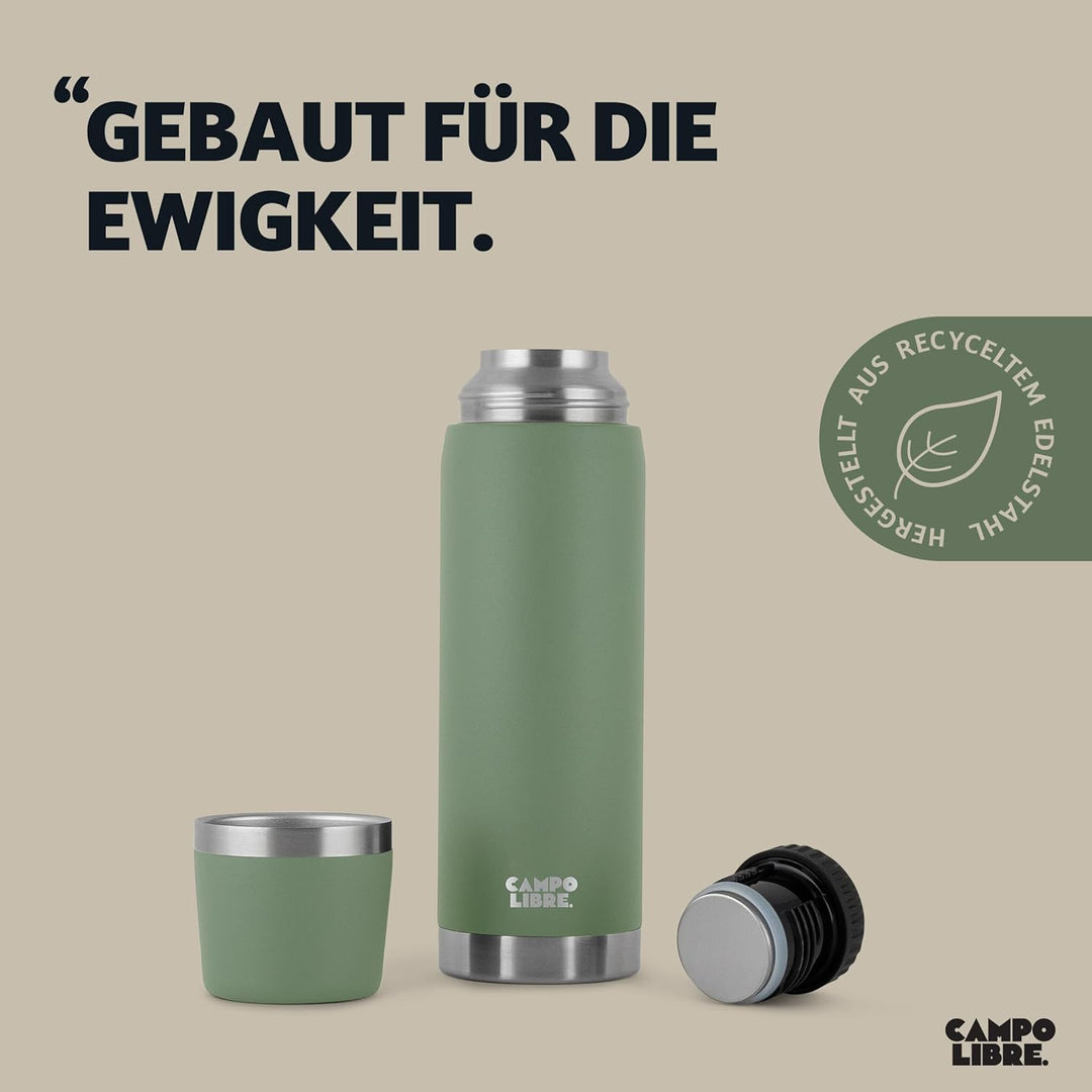 Campo Libre. Jaco® Thermoskanne 1L, 750ml, 500ml I Thermos mit Becher I Unsere Thermosflasche mind.