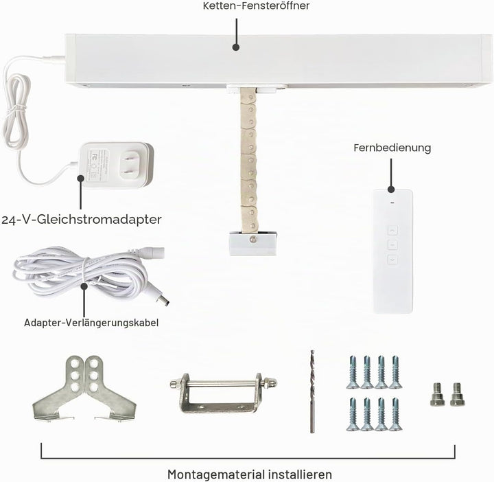 Olide Automatischer Fensteröffner mit einstellbarem Stroke, Kompatibel mit Alexa und Google Home Ass