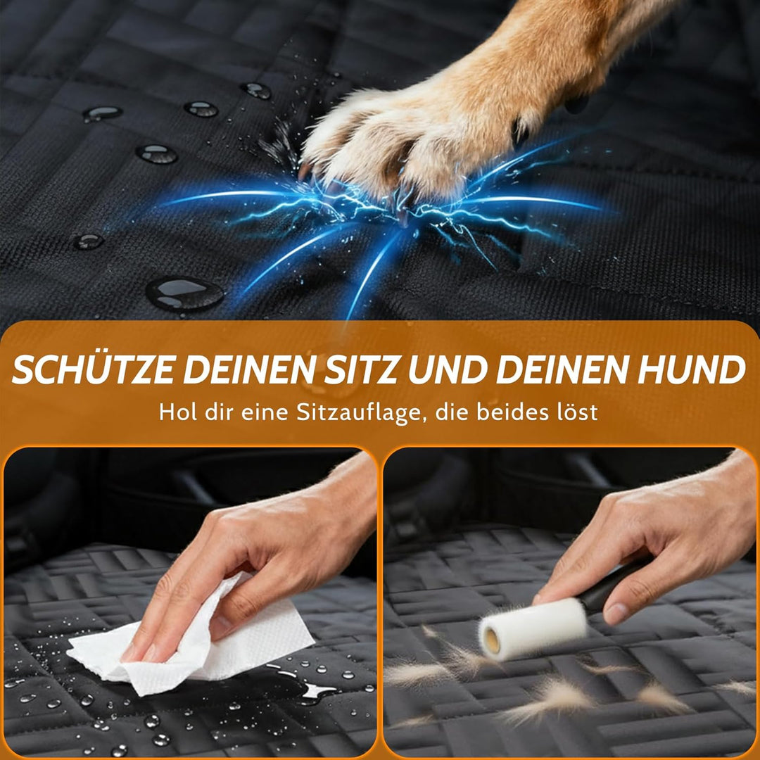 Hunde Autositz Rückbank für Mittlere und Kleine Hunde — Extra Stabiler, Passagierfreundlicher & Wass