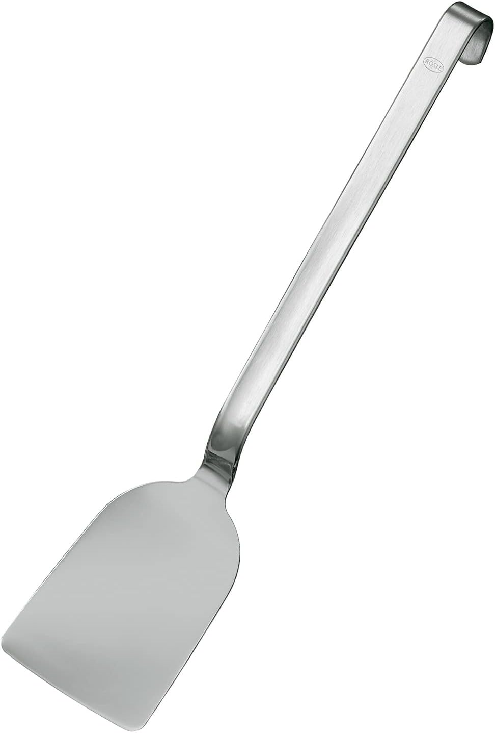 Rösle Haken Pfannenschaufel, Hochwertiger Pfannenwender mit abgrundetem Blatt, Edelstahl 18/10, Spül