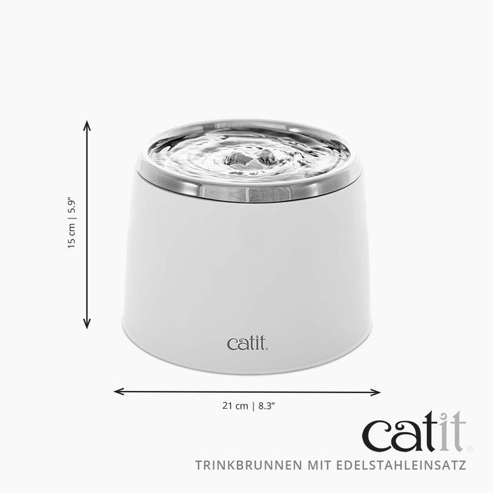 Catit Trinkbrunnen, für Katzen, mit Edelstahleinsatz, 2L, weiss 1 weiss, 1 weiss