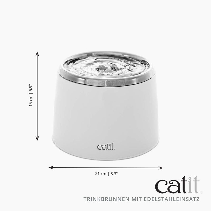 Catit Trinkbrunnen, für Katzen, mit Edelstahleinsatz, 2L, weiss 1 weiss, 1 weiss