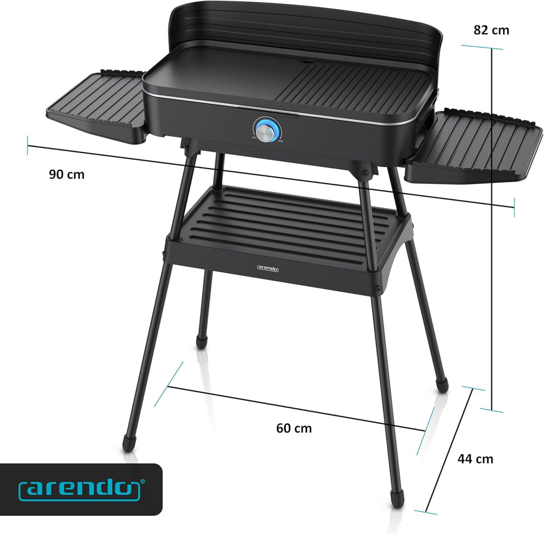Arendo - Tischgrill Elektrogrill Edelstahl – 2200W Leistung – Gleichmässige Temperaturverteilung – G