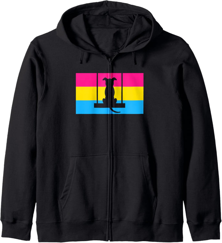 Cute Puppy Dog Love Adopt Pansexual Pride Flag Stuff Art Kapuzenjacke