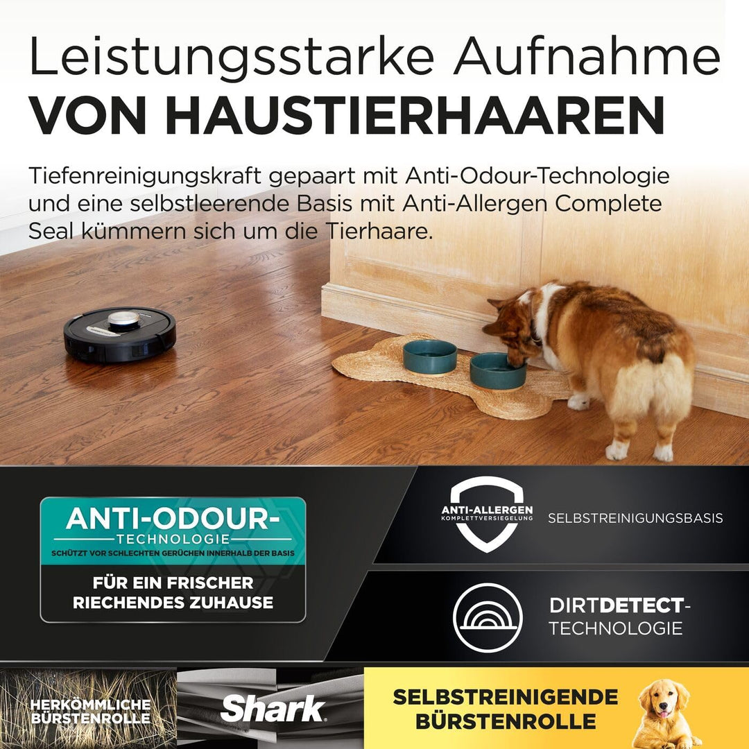 Shark PowerDetect Saugroboter selbstleerend mit 3D- & LiDAR-Navigation, Anti-Allergen- & Anti-Geruch
