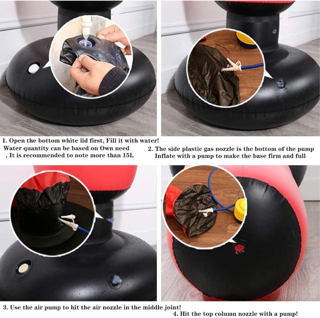 Freistehende Boxsäcke für Kinder/Erwachsene,Boxsack gefüllt160 cm für Boxen/Kickboxen,Standboxsäcke