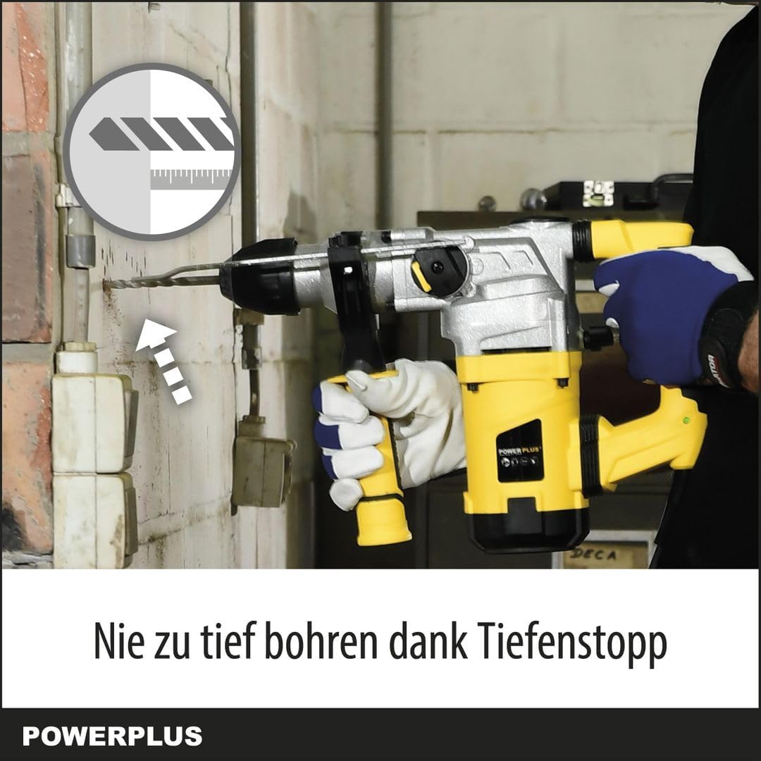 Powerplus Kombibohrmaschine POWX1175 Kombibohrer zum Bohren, Meisseln und Hämmern – Kombibohrer für