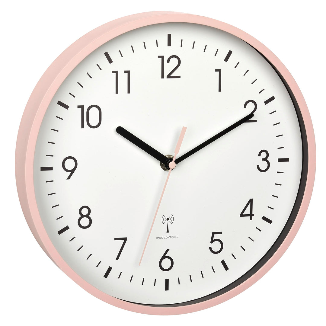 TFA Dostmann Analoge Funk-Wanduhr, 60.3550.16, höchste Genauigkeit, modern, analog, rosa Sekundenzei