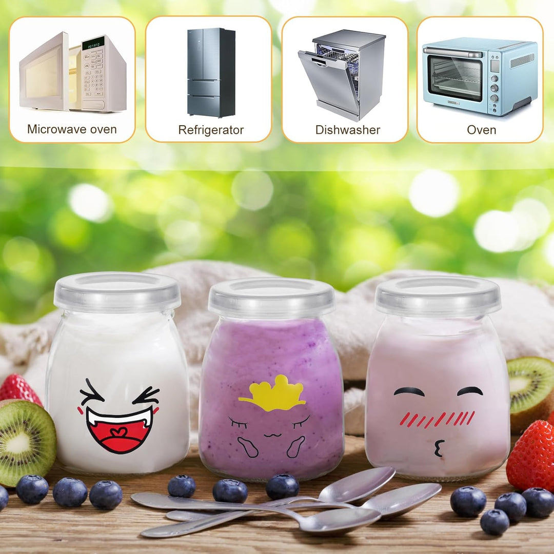 MumdoYAL Joghurtgläser mit deckel - Glasbehälter für Pudding und Joghurt, 12-teilig (150ml*12)