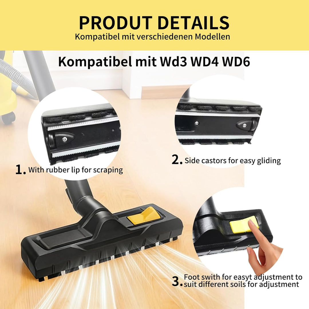 35mm Bodendüse für Kärcher WD3 WD3S WD4 WD5 WD6 MV4 MV5 MV6, für Kärcher dampfreiniger zubehör Nass-
