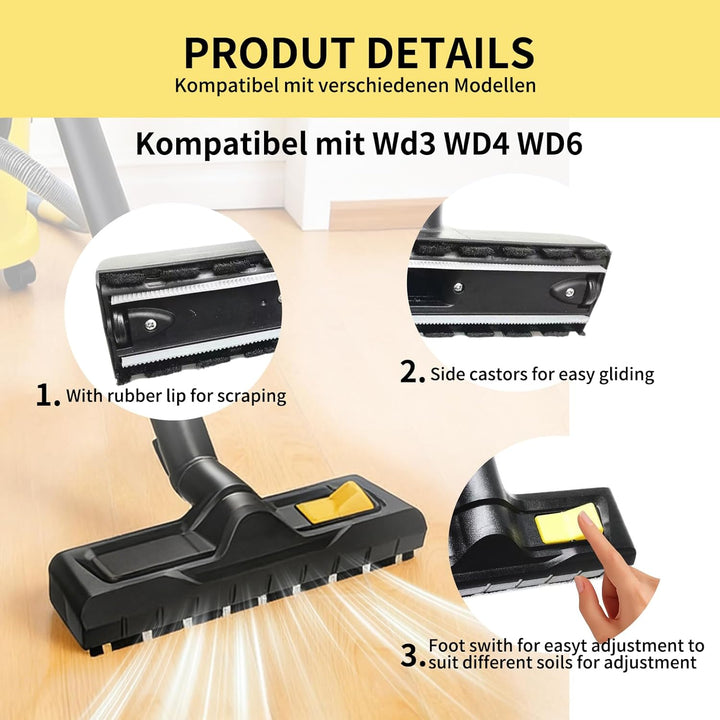 35mm Bodendüse für Kärcher WD3 WD3S WD4 WD5 WD6 MV4 MV5 MV6, für Kärcher dampfreiniger zubehör Nass-