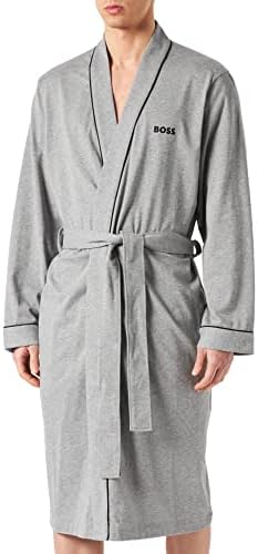 BOSS Bademantel Kimono aus weichem Baumwoll-Jersey XXL Medium Grey 033, XXL Medium Grey 033