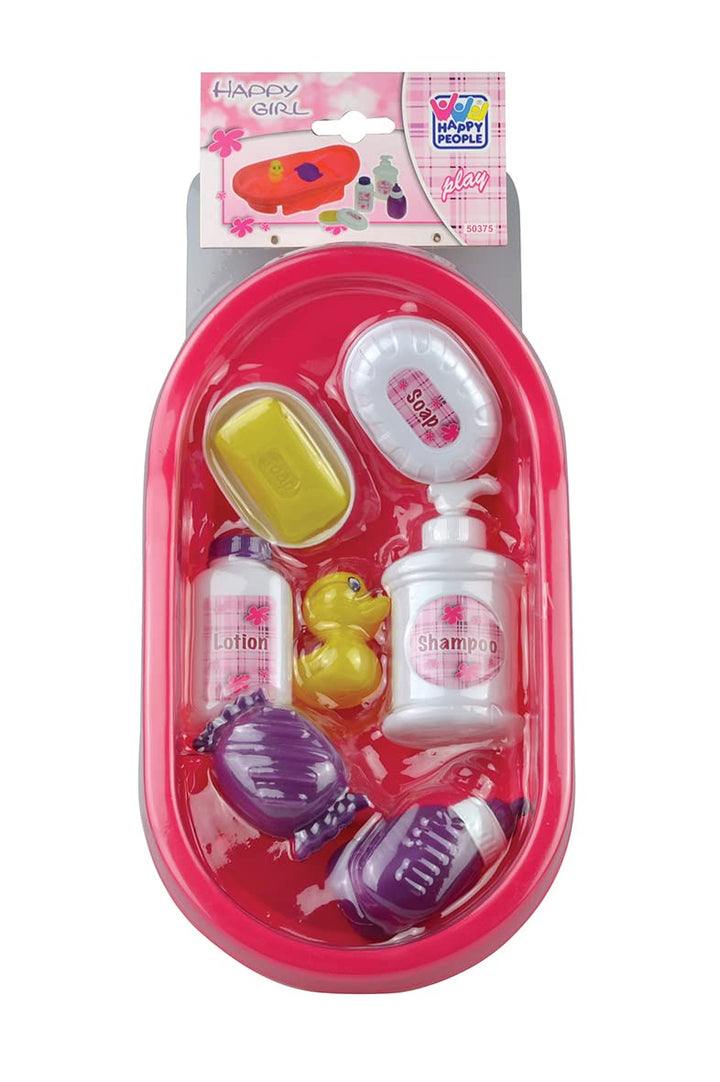Happy People 50375 - Baby Puppen Badewann mit Zubehör für Puppen Kinderspielzeug Babdezubehör