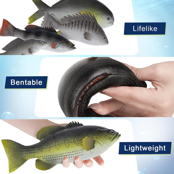 4 Stück Künstliche Fische Realistische Kunststoff Fisch Deko Simulation Lebensmittel Modell Lebensec
