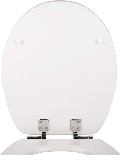aquaSu® WC-Sitz mit Absenkautomatik, Echtstein White Cloud, Toilettendeckel mit Holzkern und Echtste