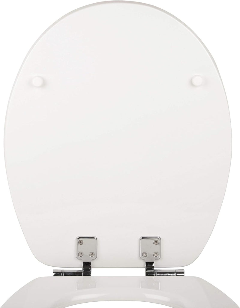 aquaSu® WC-Sitz mit Absenkautomatik, Echtstein White Cloud, Toilettendeckel mit Holzkern und Echtste