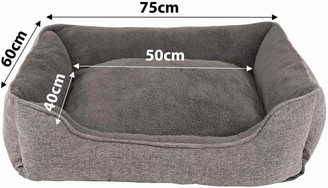 lionto Hundebett meliert Hundekissen Hundekörbchen Bezug abnehmbar, (S) 75x60 cm grau L 75 x B 60 x