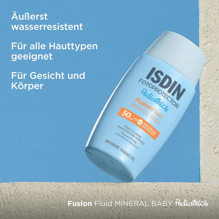 ISDIN Fotoprotector Mineral Baby Pediatrics Sonnencreme Gesicht LSF 50 (50ml) | 100% mineralischer S