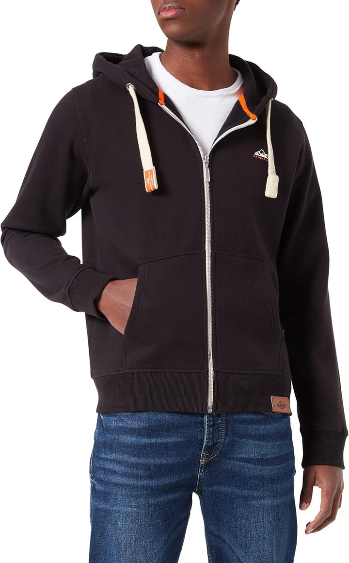 Grin&Bear Hoodie Herren Sweatshirt Pullover GEC022 S Schwarz, S Schwarz