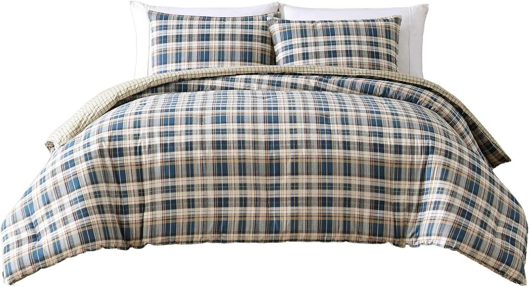 Eddie Bauer Port Gamble Comforter Set, King, Blue, 3 Piece King Blau, King Blau