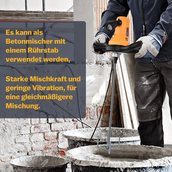 1680W Putzglättmaschine Ø380mm, 2in1 Rührwerk + Putzbearbeitungsmaschine 2800U/min Putzmaschine Hand