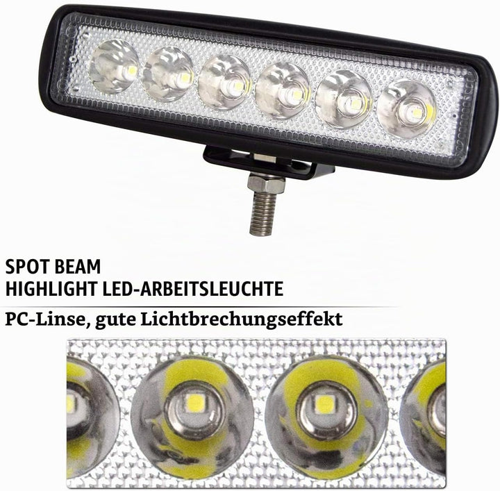 Willpower 10PCS Mini Led Arbeitsscheinwerfer Bar 6 Zoll 18W LED Scheinwerfer 12V 24V Spot Zusatzsche