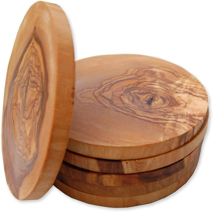 D.O.M. Untersetzer RUND Ø ca. 12 cm aus Olivenholz Set 6tlg.