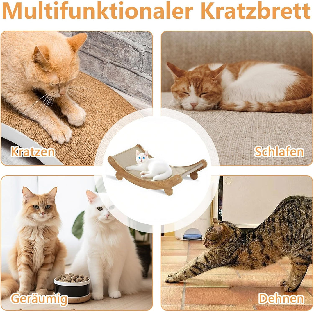 Kratzbretter Katze, 2-in-1 Kratzbrett Katze Sisal, Grosses Kratzpappe für Katzen, Multifunktional Kr